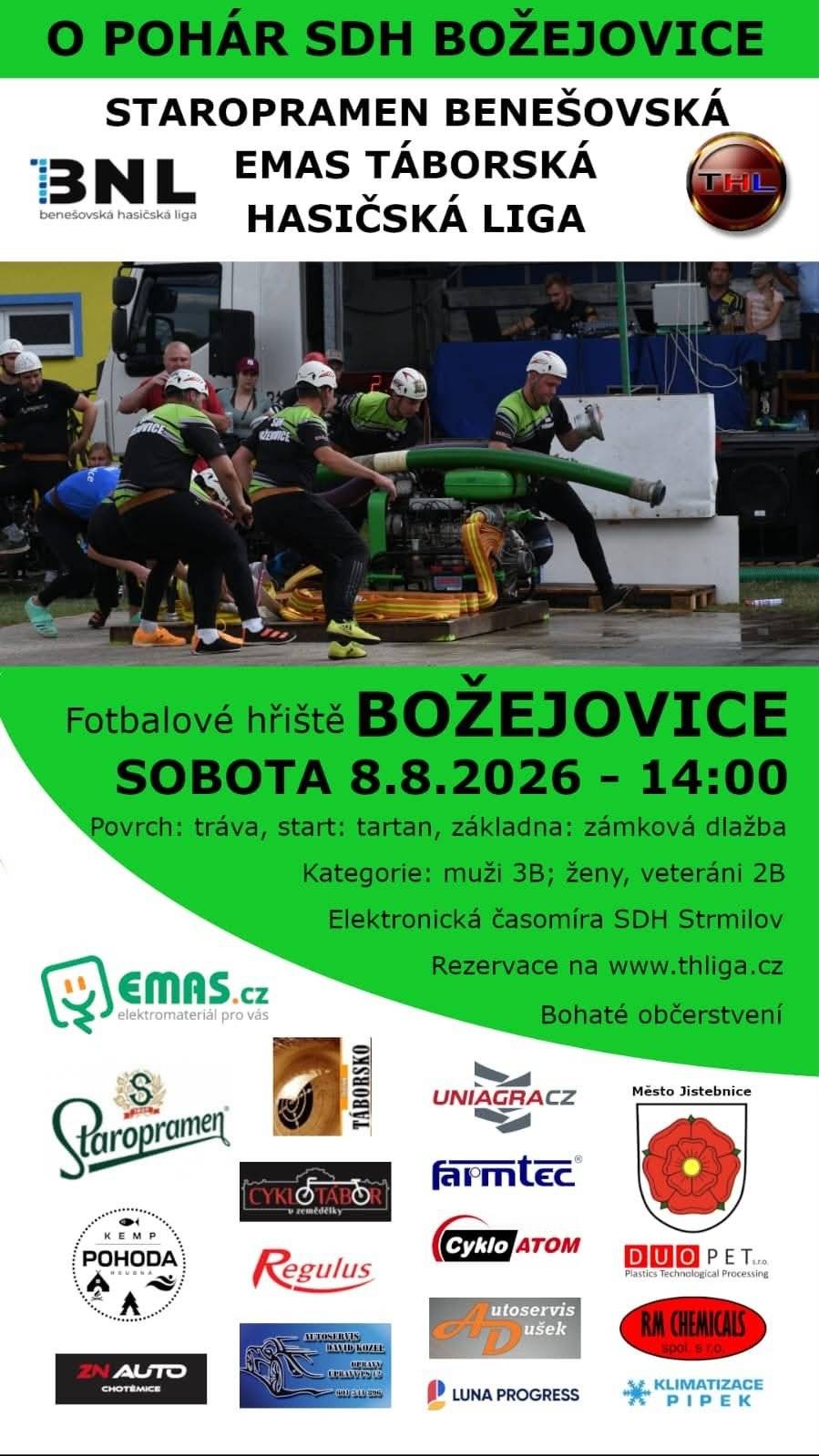 8. srpna 2026 od 14:00 hod. - fotbalové hřiště Božejovice