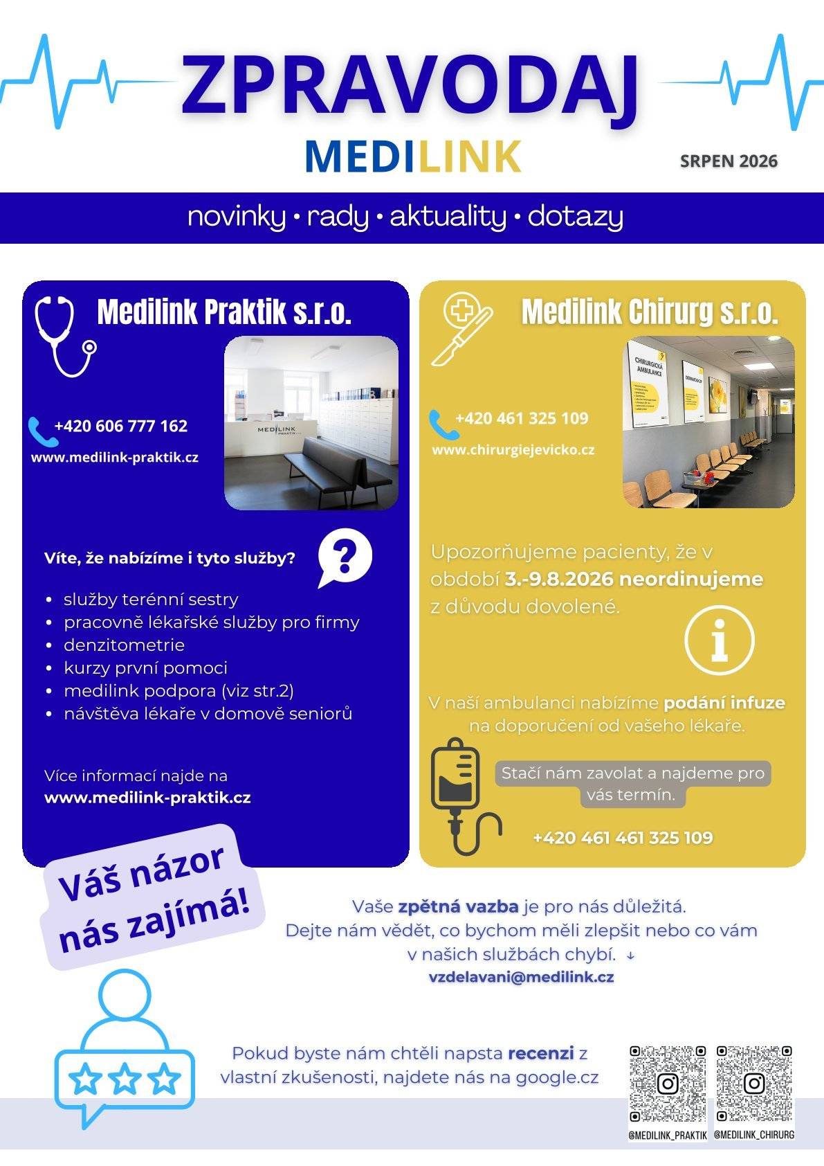 Aktuální informace od společnosti Medilink.