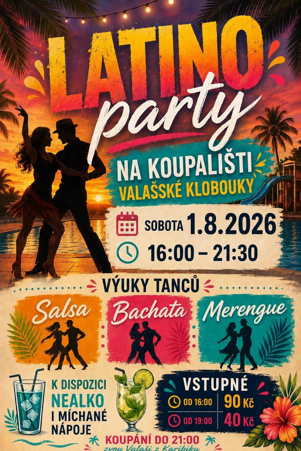 Párty osvěžení v horkém létě? ☀️ No jasně, už dnes na klobuckém koupališti!  Tanec, drinky, pohoda - přijďte!