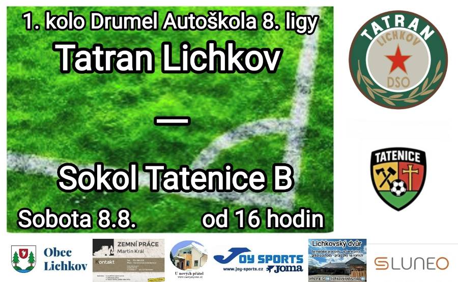 V sobotu to opět začíná, kolotoč okresního přeboru je tady. V prvním kole bude Tatran hostit na svém hřišti Tatenickou rezervu, která je po postupu z deváté ligy nováčkem soutěže.  Tímto zveme všechny naše fanoušky a příznivce na sobotní odpoledne, kde nebude chybět jako vždy bohaté občerstvení i s jednou novinkou.