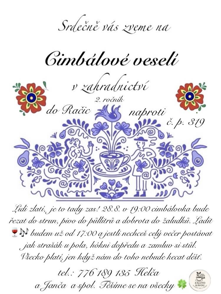 Cimbálové veselí v zahradnictví + sraz veteránských strojů a hejbátek v Račicích