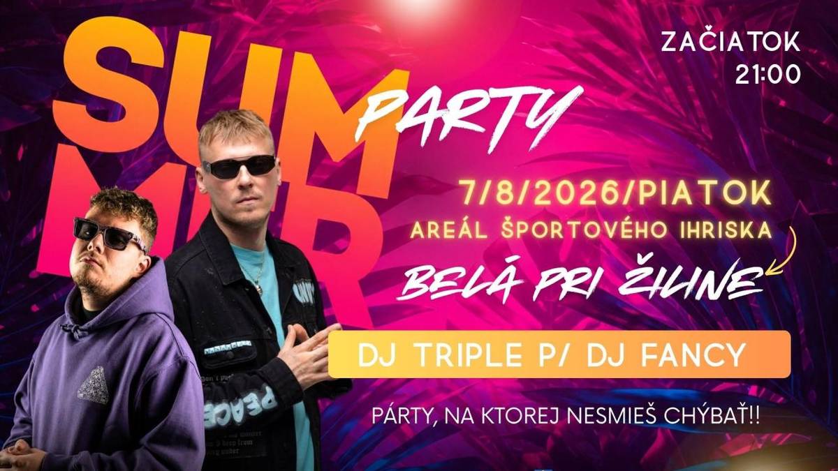 JKB Community vás srdečne pozýva na letnú Open Air párty, ktorá sa uskutoční v piatok 7. augusta 2026 od 21.00 hod. v areáli športového ihriska v Belej.