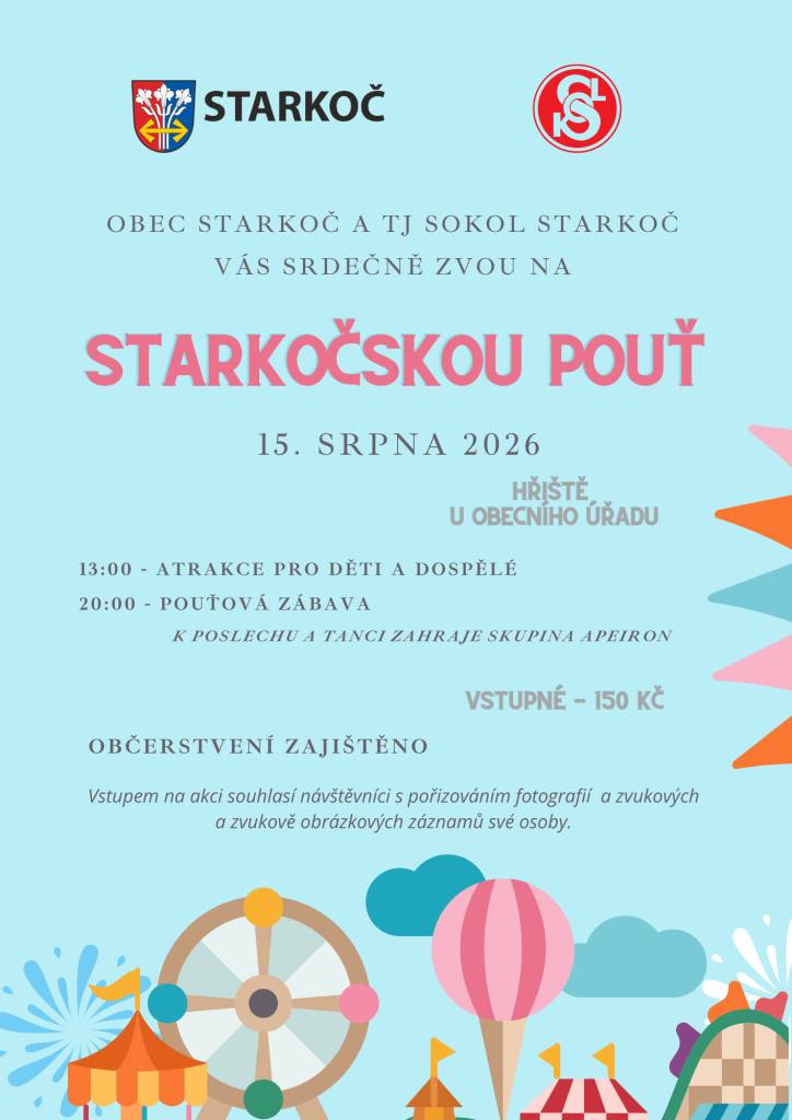 15. srpna 2026, od 13:00 hod na hřišti před obecním úřadem.