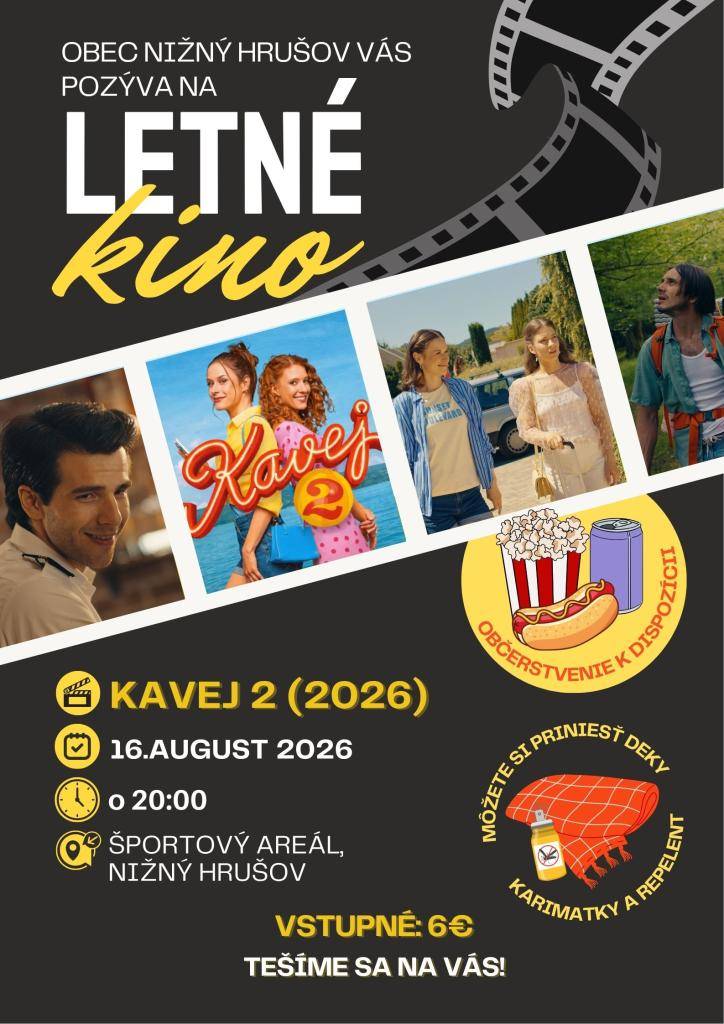 Pozývame Vás do letného kina. Viac info tu.