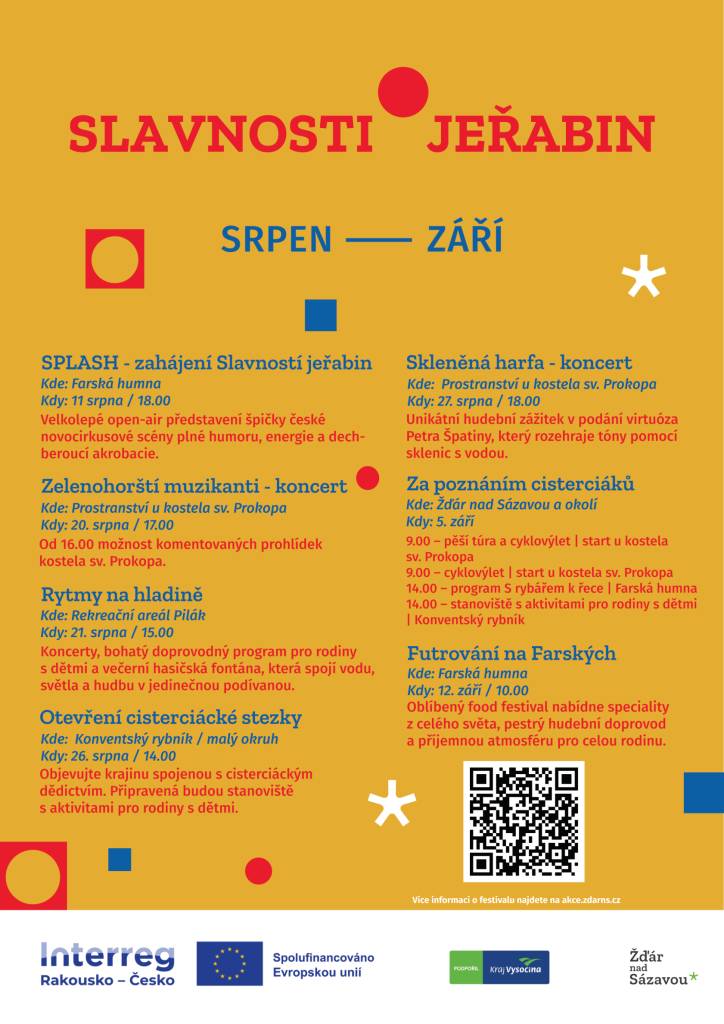 Slavnosti Jeřabin  SRPEN-ZÁŘÍ 2026     https://akce.zdarns.cz/akce/slavnosti-jerabin-2026