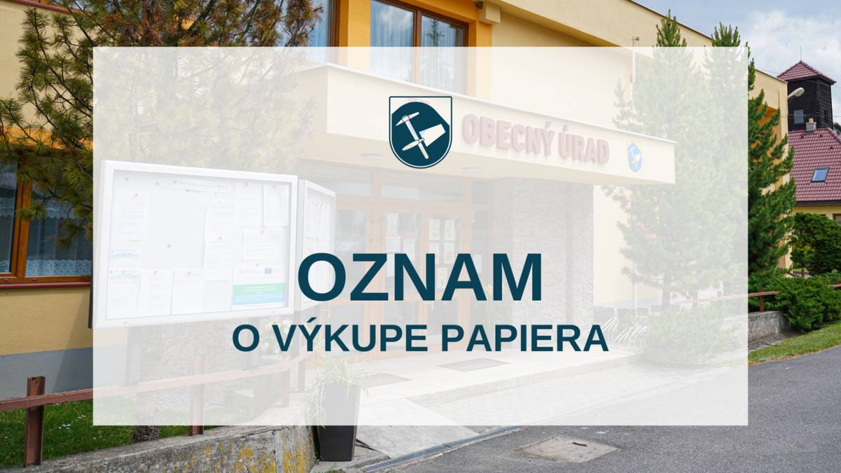 Firma Ľupčianka, s.r.o. ponúka pravidelný výkup zberového papiera výmenou za hygienické produkty v rámci separovaného zberu, ktorý sa uskutoční v pondelok 10.08.2026 v čase od 15:00 hod do 15:25 hod na nádvorí OÚ.