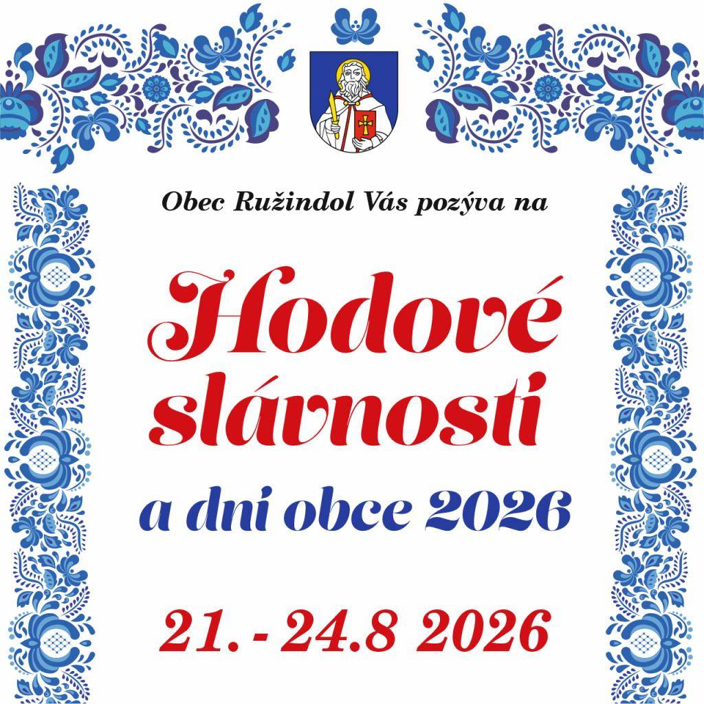 Aj tento rok sme pre vás pripravili bohatý program Hodových slávností a Dní obce Ružindol, ktorý prinesie množstvo kultúrnych, spoločenských a zábavných podujatí pre všetky vekové kategórie.