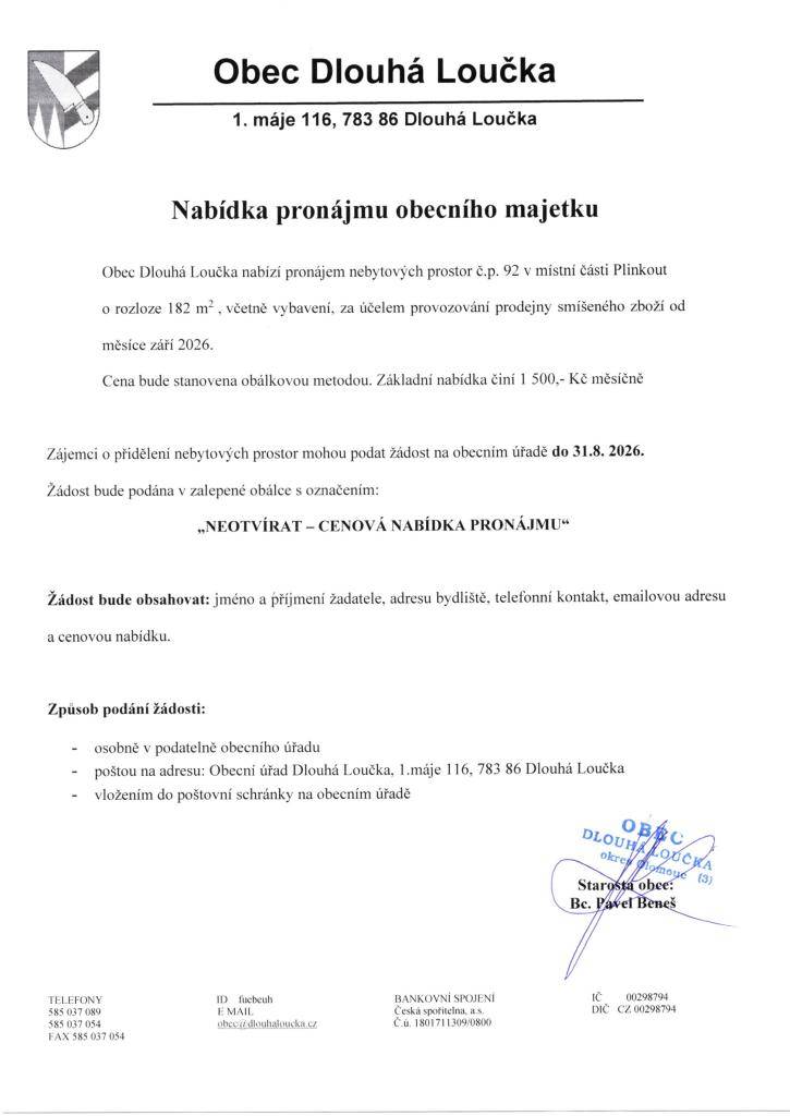 Zájemci ať se přihlásí do 31.8.2026.