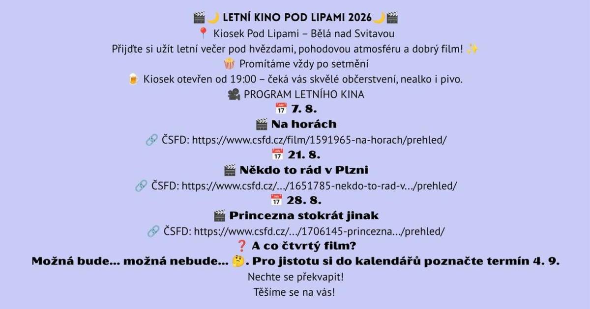 ROZPIS LETNÍHO KINA