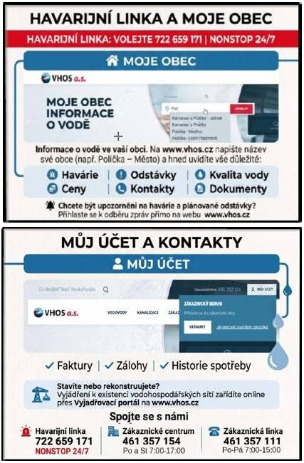 Pro informace o haváriích a odstávkách, se můžete přihlásit k odběru informačních e-mailů a nic vás nepříjemně nepřekvapí. www.vhos.cz