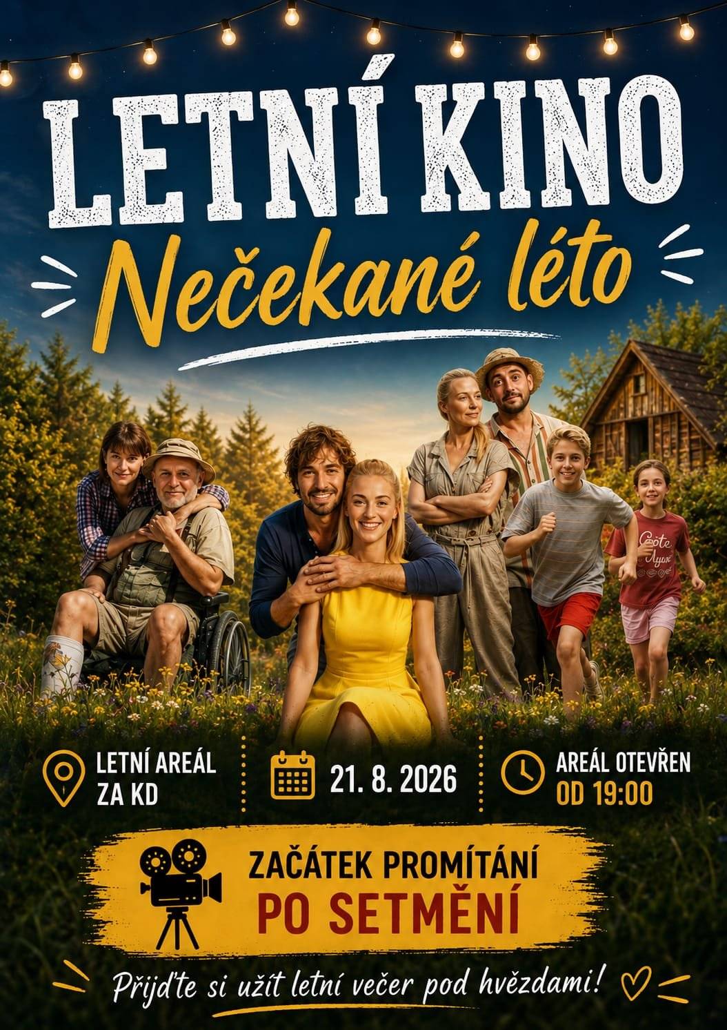 TJ Sokol Vortová zve na letní kino promítané na terase KD.