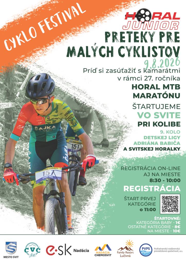 V meste Svit sa uskutoční športové podujatie Horal MTB maratón, ktorého súčasťou bude aj 9. kolo ligy pre mladých cyklistov.
