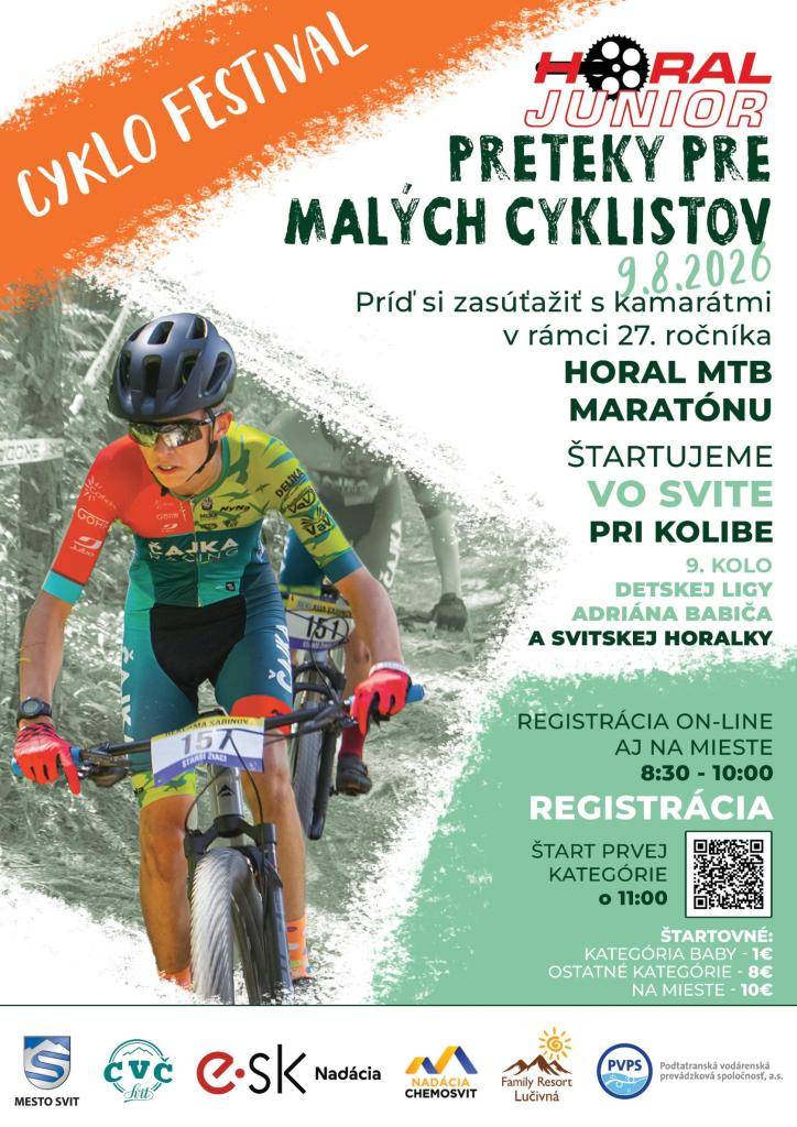 Príď si zasúťažiť s kamarátmi v rámci 27. ročníka HORAL MTB MARATÓNU 9.8.2026 vo Svite pri Kolibe
