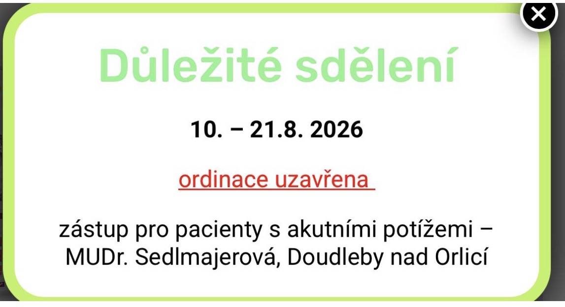 Uzavření ordinace MUDR. Muthsam