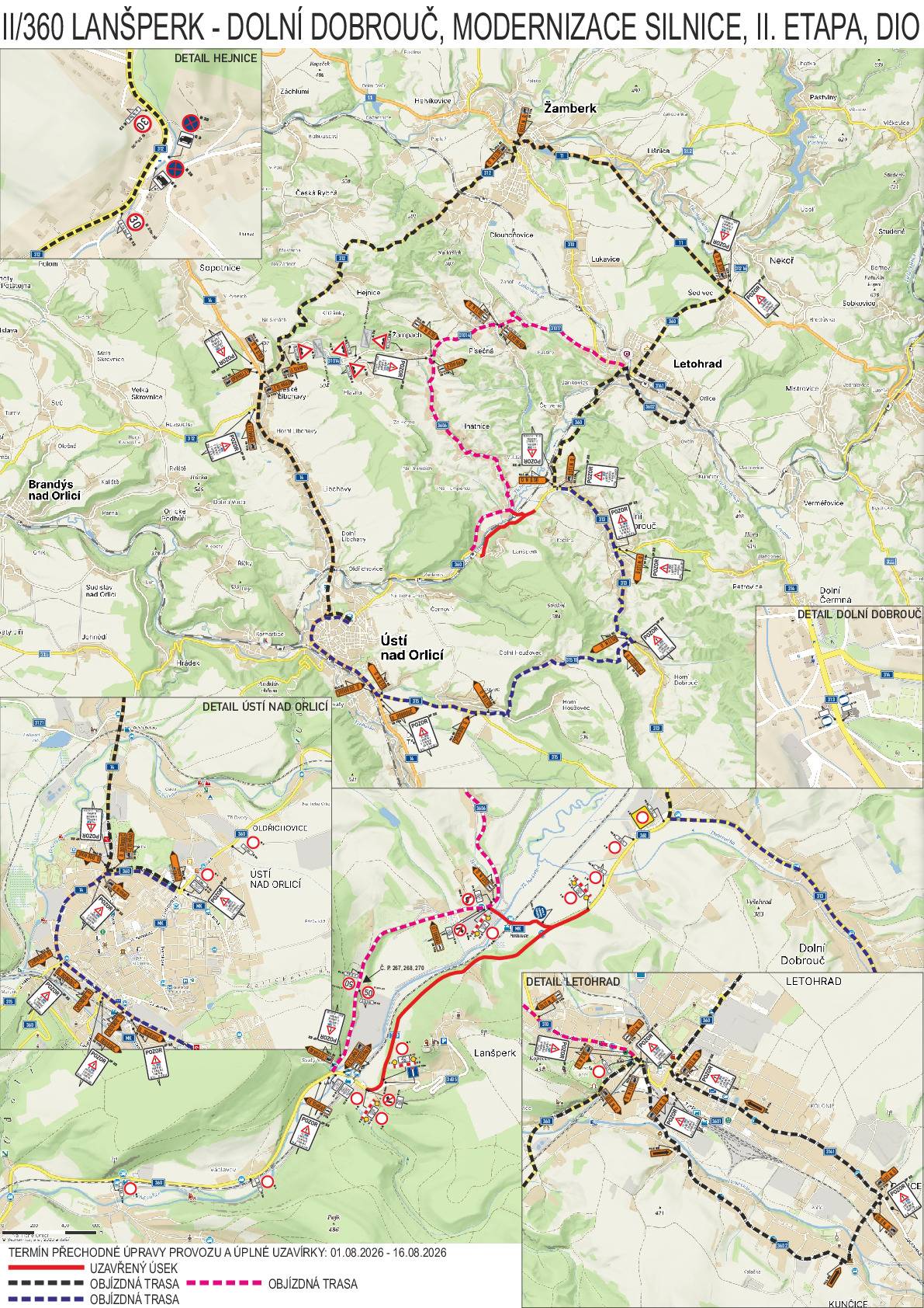 Stavební práce na místní komunikaci Nebíčko a mostu se podařilo natolik urychlit, že dojde ke zkrácení úplné uzavírky do 16. 8., nejpozději od 17. 8. bude možné projíždět úsek na semafory, a to až do 25. 10. 2026. Respektujte, prosím, dopravní značení. starostka