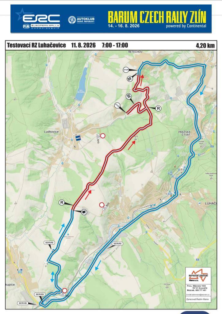 Barum Rally Rz- uzavření vozovky 11.8.2026 od 7h.do 17h.