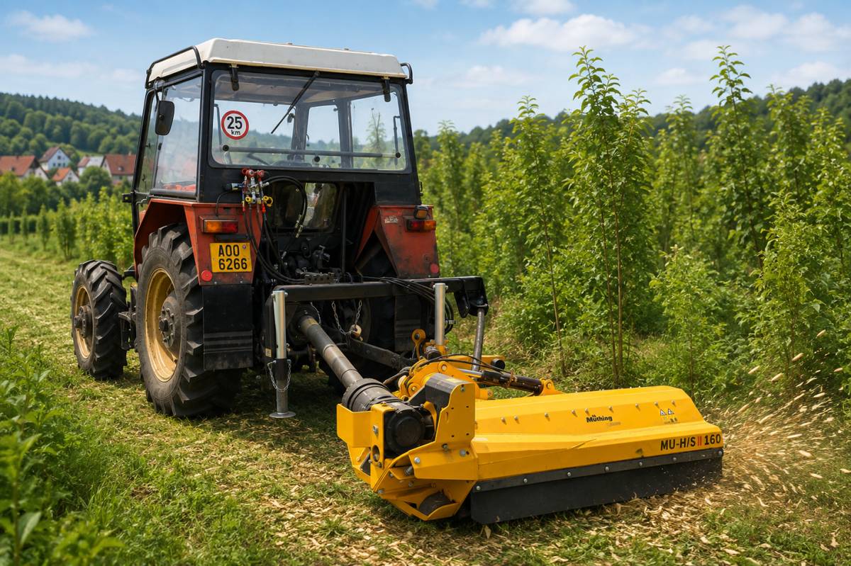 „Obec Měňany pořídila nový mulčovač pro péči o plantáže rychle rostoucích dřevi