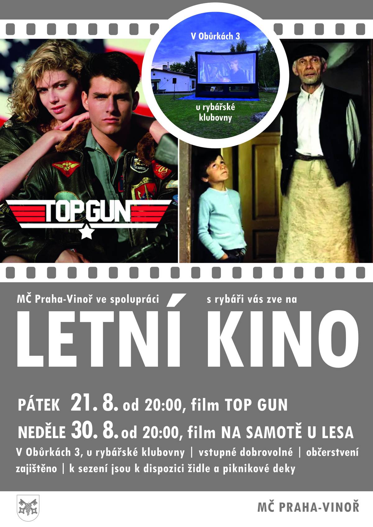 Dvě představení proběhla úplně skvěle. Dobrá návštěvnost, dobrá nálada, dobré počasí. Přijďte se podívat na další dva filmy!