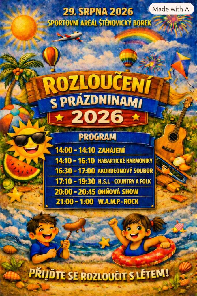 Zábavné odpoledne ve sportovním areálu pro celou rodinu.  Začínáme ve 14:00.