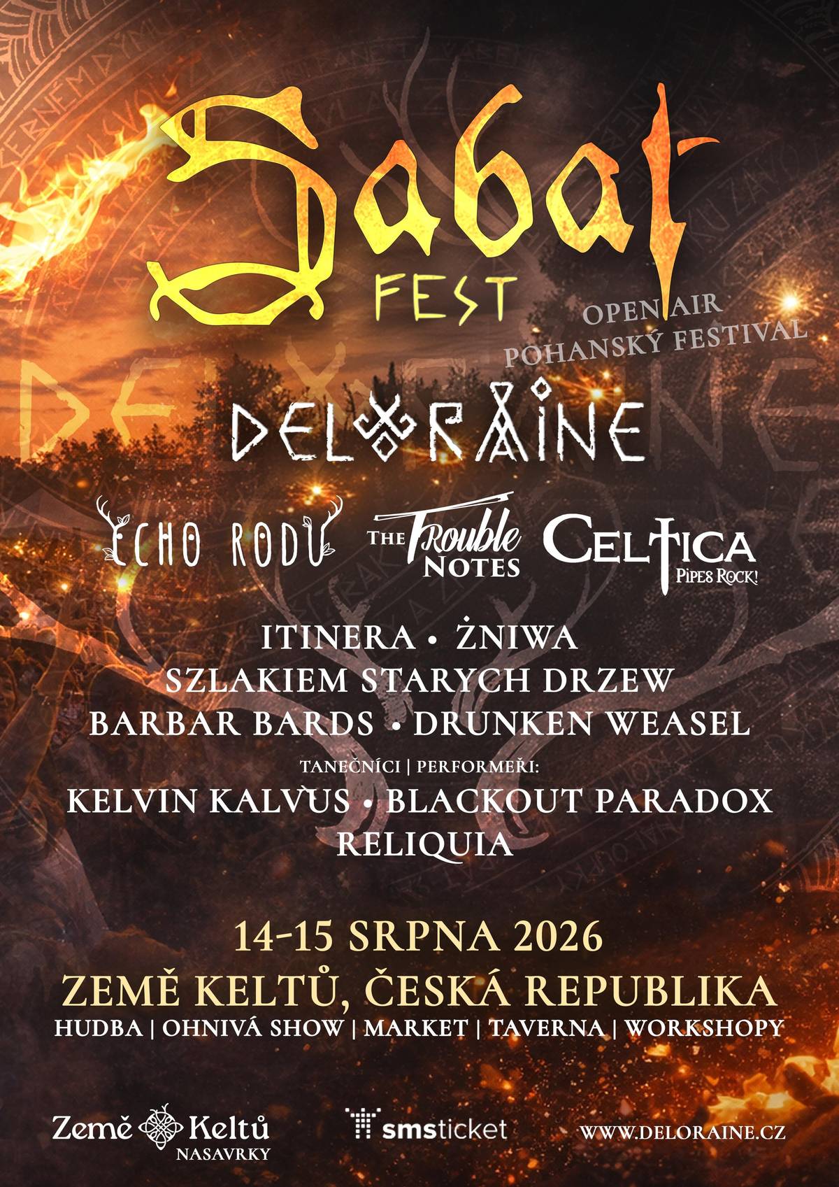 V pátek 14.8. a v sobotu 15.8. proběhne v Zemi Keltů Sabat Fest - nový velký letní open air festival pohanské, keltské, slovanské a severské hudby. Pro obyvatele Nasavrk je připravena sleva 50% vstupného - platí při zakoupení vstupenky na místě po předložení OP.