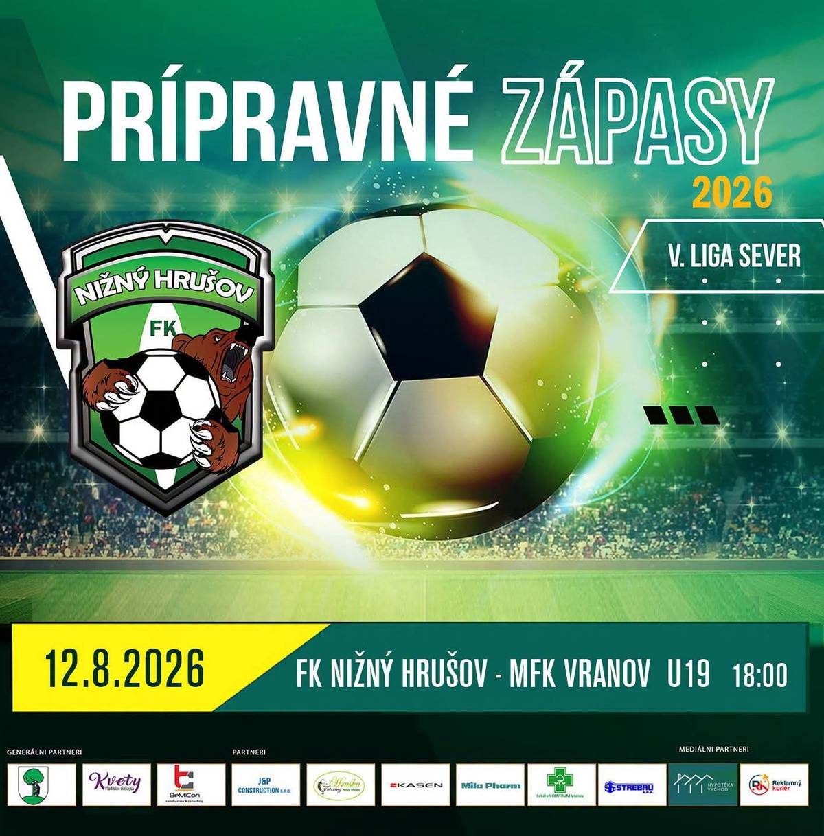 Už dnes o 18:00 posledný prípravný zápas proti U19 MFK VRANOV ⚽️  Nenechajte si ho újsť na domácom ihrisku.