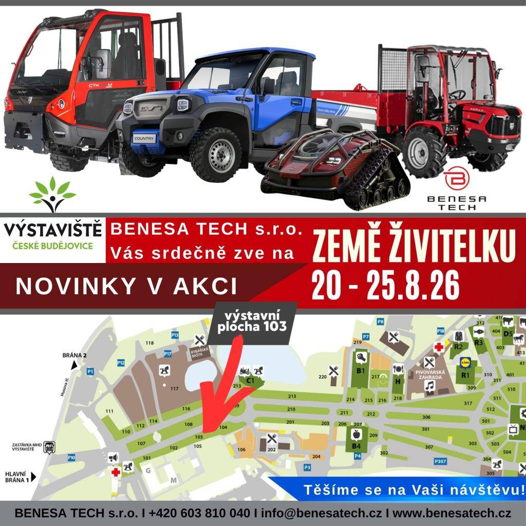 ZEMĚ ŽIVITELKA v Českých Budějovicích se nezadržitelně blíží! Srdečně Vás zveme k návštěvě 52. ročníku mezinárodního AGROSALONU ZEMĚ ŽIVITELKA, který se uskuteční ve dnech 20. až 25. SRPNA 2026.