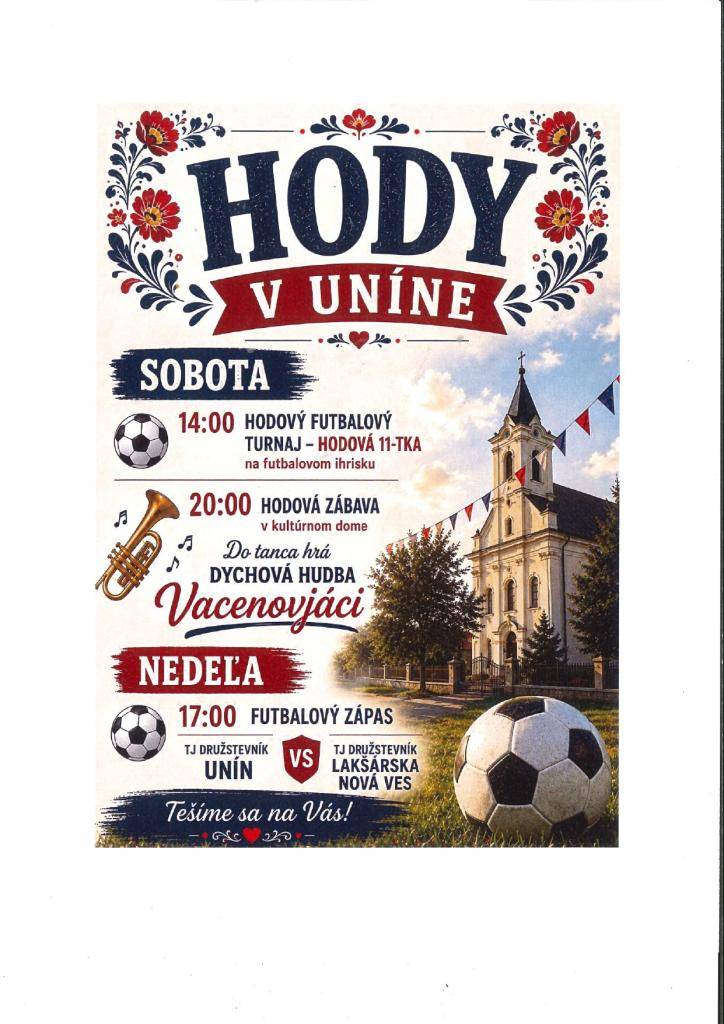 Pozvánka na HODY v Uníne