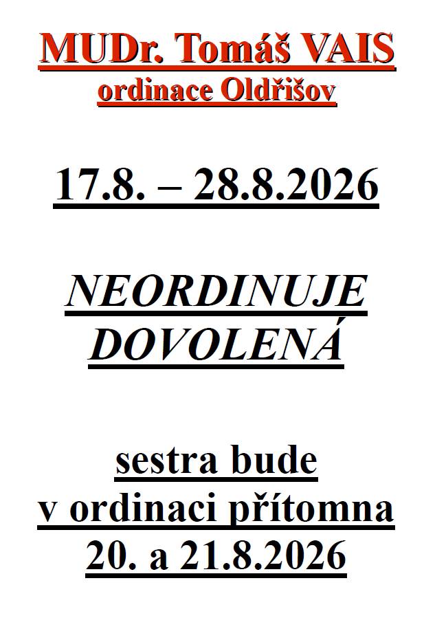 MUDr. Vais - dovolená