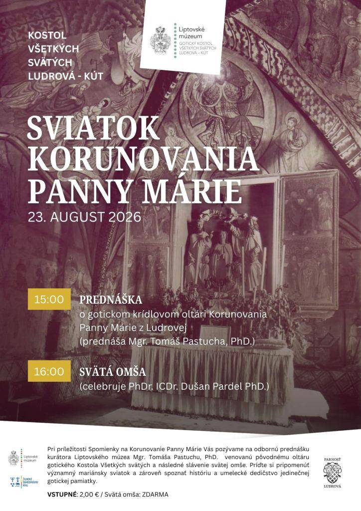 Pripomienka sviatku Korunovania Panny Márie - pozvánka