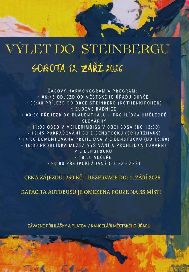 Vážení občané, nenechte si ujít společný zájezd plný zážitků a zajímavých míst! V sobotu 12. září 2026 vyrážíme směr Německo.