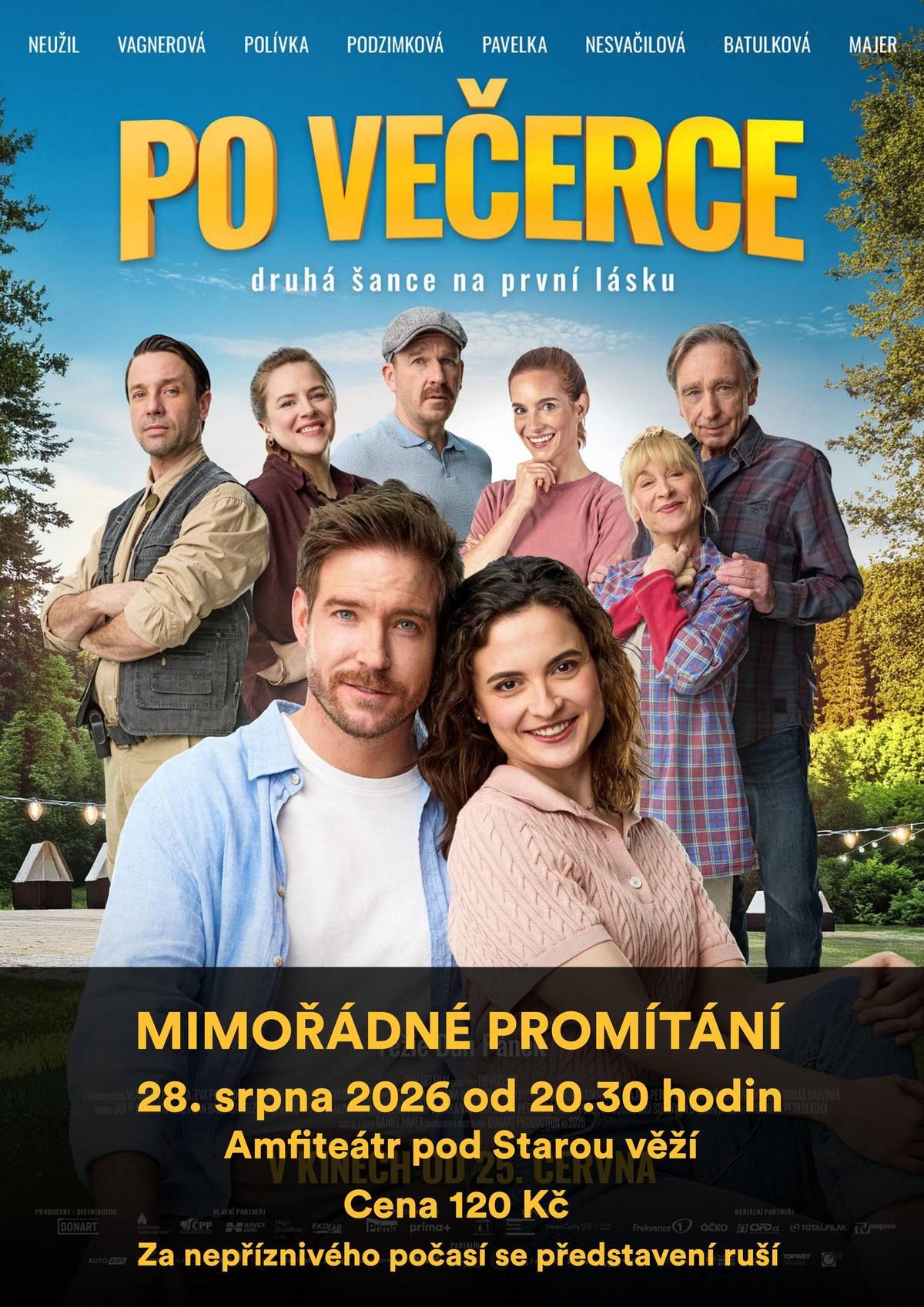 V pátek 28. srpna od 20.30 hodin bude druhý pokus pro promítnutí filmu Po večerce v rámci letního kina. Původní termín nabídl nepřiznivé okolnosti. Věřme, že tentokráte nám budou hvězdy nakloněny a užijeme si příjemný večer.