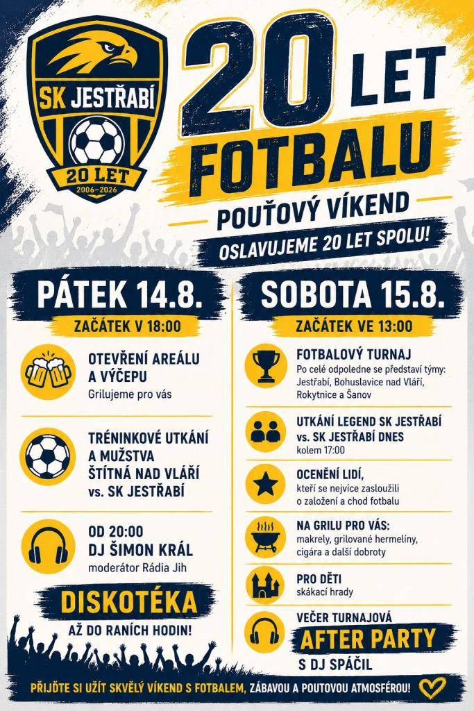 Pouťový víkend 14. 8. - 16. 8. 2026