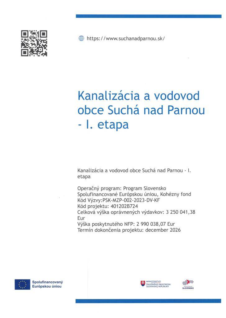 Ukončenie realizácie projektu spolufinancovaného z Európskej únie - Operačného programu Program Slovensko.
