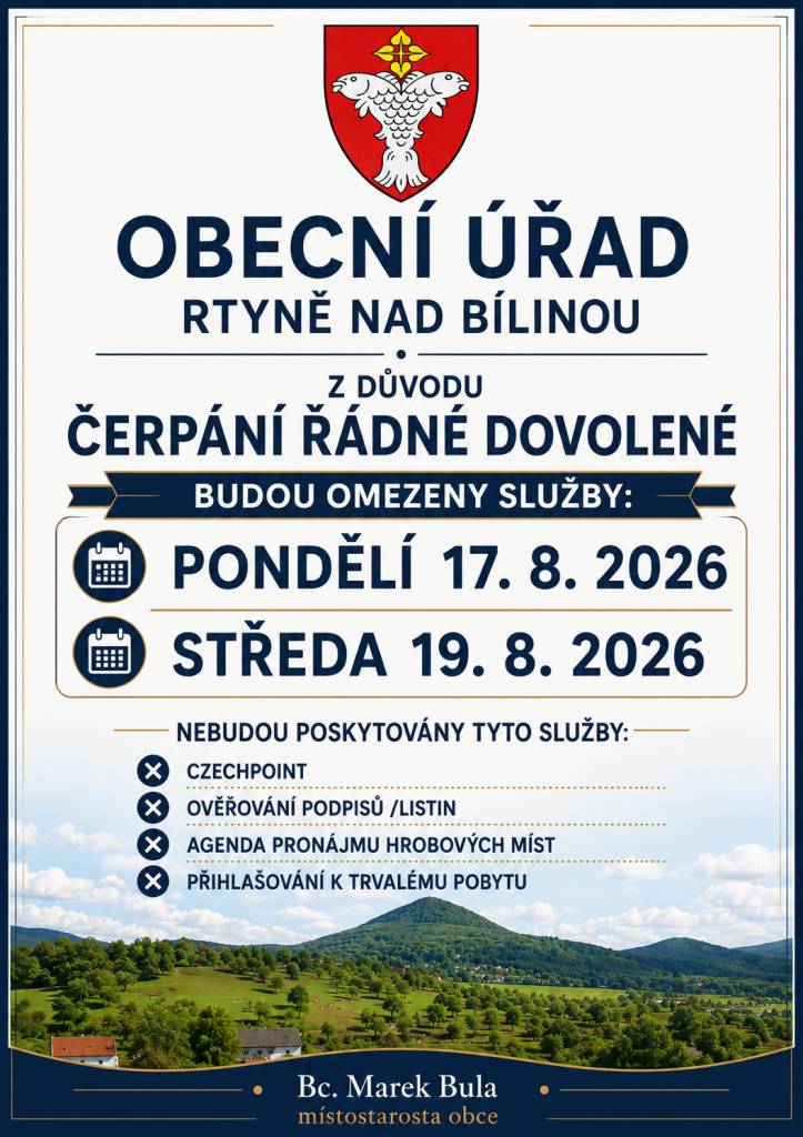 pondělí 17.8.2026  středa 19.8.2026