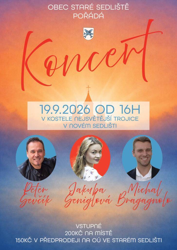 V kostele Nejsvětější Trojice v Novém Sedlišti se 19. září 2026 od 16:00 koná koncert.