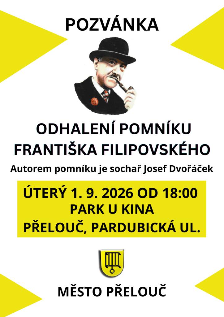 1. září se v Přelouči uskuteční slavnostní odhalení pomníku herce a místního rodáka Františka Filipovského (1907-1993). Tohoto slavného umělce a dabéra zajisté není nutné představovat, vždyť již od roku 1994 se v Přelouči předávají ceny za dabing, které jsou podle něj pojmenovány.