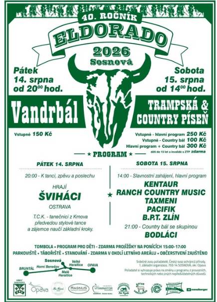 v pátek tradiční Vandrbál s kapelou Šviháci Ostrava  v sobotu program trampských a country kapel