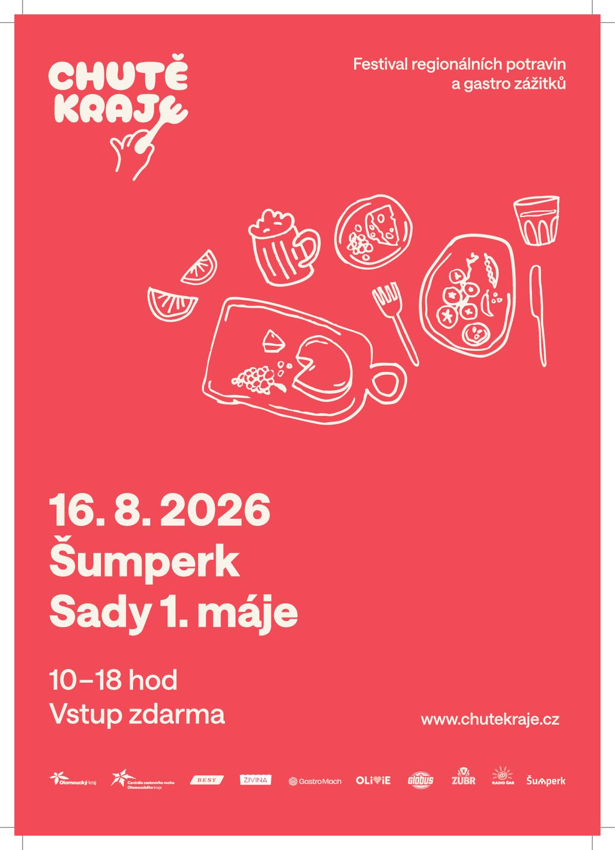 🎉 Chutě kraje startují v Šumperku! 🍽️✨ Už v neděli 16. srpna se Sady 1. máje v Šumperku promění v místo plné vůní, chutí a zážitků pro celou rodinu. Čeká vás: 🍴 regionální gastronomie i speciality z celého světa 👩🍳 cooking show a gastro zážitky 🎩 kouzelnická show a program pro děti 🎶 hudební vystoupení ⭐ známé osobnosti a inspirativní hosté Celým dnem vás provede Markéta Hrubešová a zazpívá Heidi Janků. 📍 Neděle 16. 8. | 10:00–18:00 | Sady 1. máje, Šumperk 📍Více informací k programu naleznete na www.chutekraje.cz. 🎟️ Vstup zdarma! Přijďte ochutnat region všemi smysly. 💚