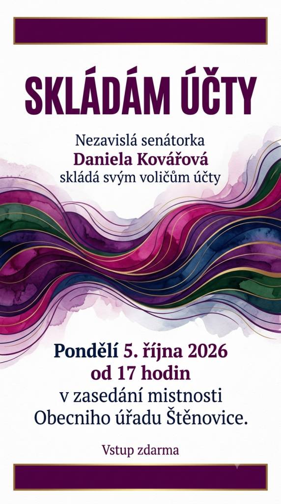 Nezávislá senátorka Daniela Kovářová skládá svým voličům účty