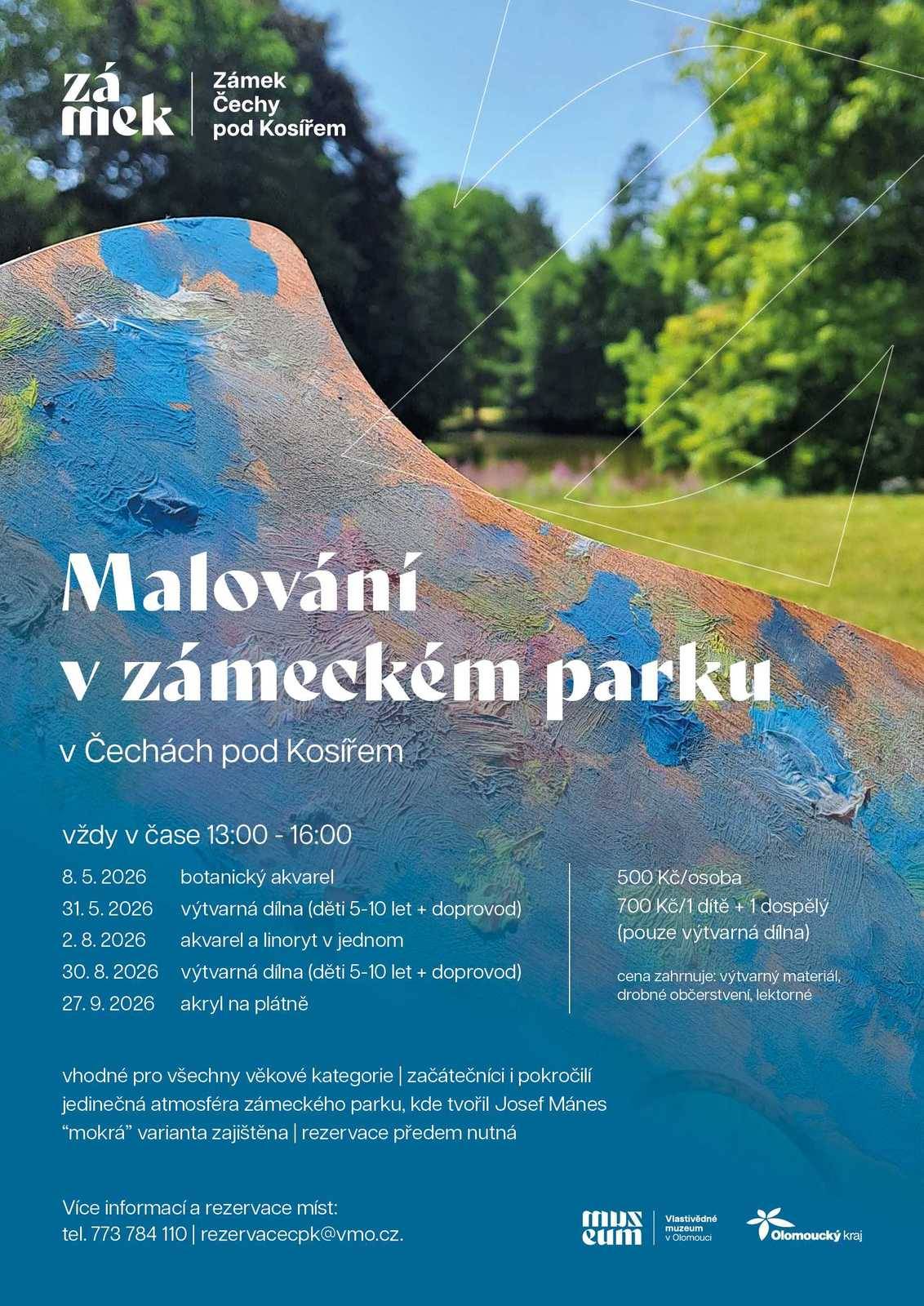 7. 8. S hraběnkou za tajemstvím zámku  - prohlídky zámku pro rodiny s dětmi do 9 let v 10:30 a 14:30, více informací zde    10. 8. Stále to nezmizelo...  - prohlídky běžně nepřístupných prostor zámku v 10:30 a 14:30, více informací zde    16. 8. Veteránská rallye Z lázní do lázní  - tradiční zastávka v zámeckém parku v Čechách pod Kosířem mezi 10:30 a 12:00    21. 8. S hraběnkou za tajemstvím zámku  - prohlídky zámku pro rodiny s dětmi do 9 let v 10:30 a 14:30, více informací zde    22. 8. Koncert ve Velkém sále zámku: Jan Josef Rösler - Písně  - unikátní pěvecké vystoupení za doprovodu klavichordu, více informací zde    24. 8. Stále to nezmizelo...  - prohlídky běžně nepřístupných prostor zámku v 10:30 a 14:30, více informací zde    27. 8. Open-air divadelní představení: Zámecký hotel  - komediální představení plné známých hereckých tváří, více informací a vstupenky zde   29. 8. Srpnový koncert: Pocta Emě Destinnové a operním áriím - Program v podání sopranistky Lucie Laubové za klavírního doprovodu Venduly Urbanové, více informací zde   30. 8. Malování v zámeckém parku pro děti  - malířský workshop pro děti/rodiny pod vedením edukační pracovnice zámku, více informací zde