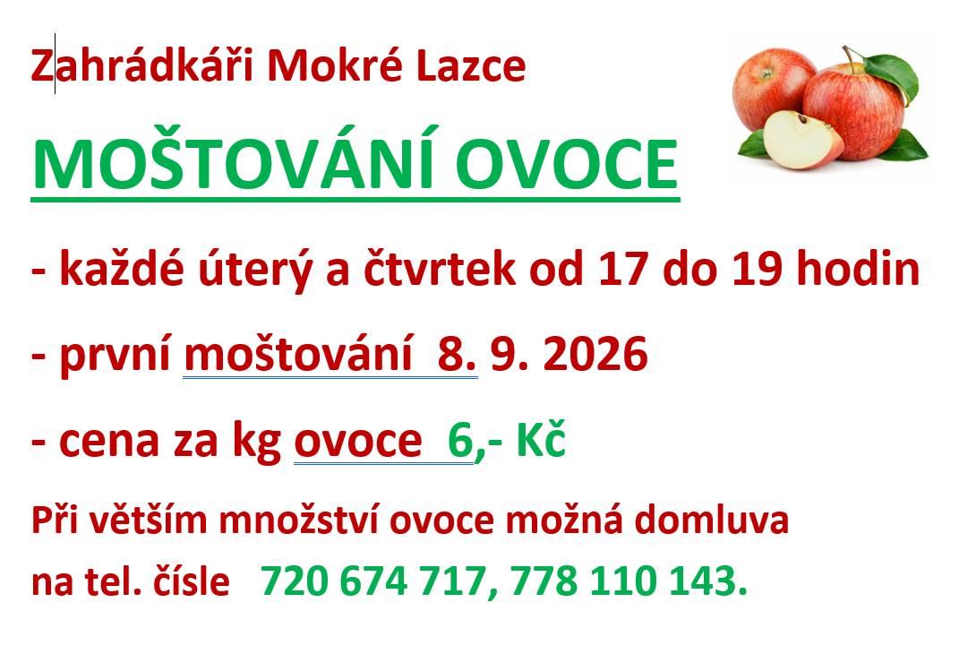 začíná 8.9.2026 a pak každé úterý a čtvrtek od 17 do 19 hodin.