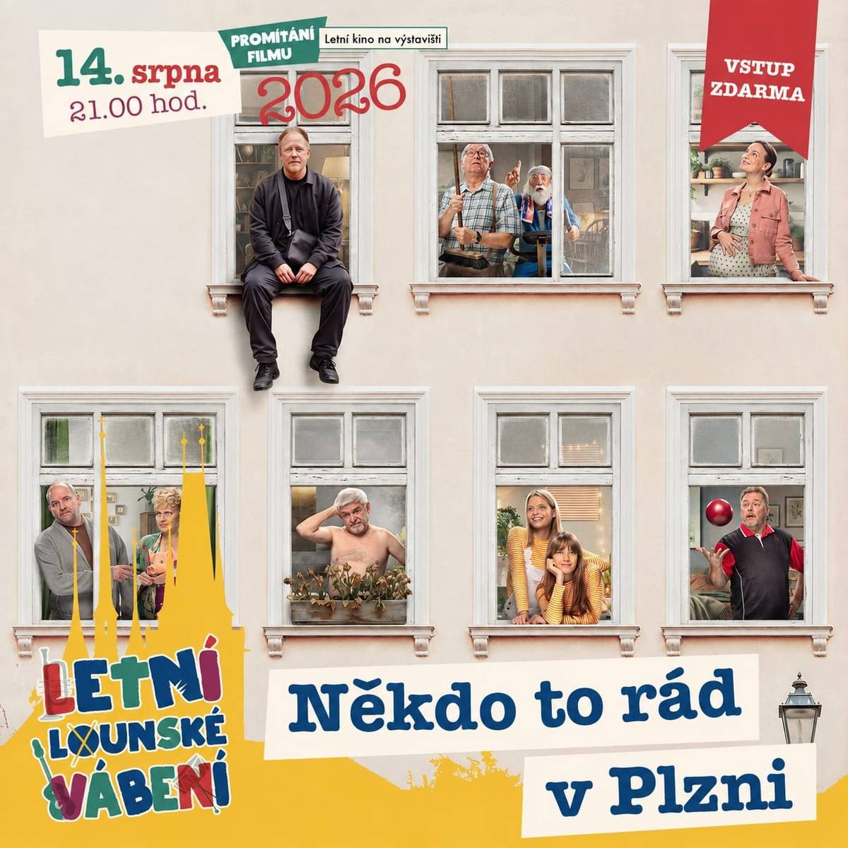 V rámci Letního lounského vábení vás zveme na povábení do letního kina na výstaviště v Lounech! 🍿 📅 dnes – 14. srpna 2026 🎥 Někdo to rád v Plzni 📅 příští pátek  – 21. srpna 2026 🎥 Zlouni 2  🕘 Start je vždy v 21:00 hod. 📍 Letní kino na výstavišti, Louny 🎟️ Vstup zdarma!  Přijďte si užít letní večery pod širým nebem, dobrou náladu a filmovou zábavu. 🌟 👉 Vezměte rodinu, přátele nebo sousedy a dorazte! Těšíme se na vás v letním kině! 🎬🍿