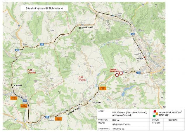 Z důvodu plánované rekonstrukce opěrné zdi bude v termínu od 1. září 2026 do 19. října 2026 probíhat úplná uzavírka části silnice I/16 ve Volanově.                               Číst dál...