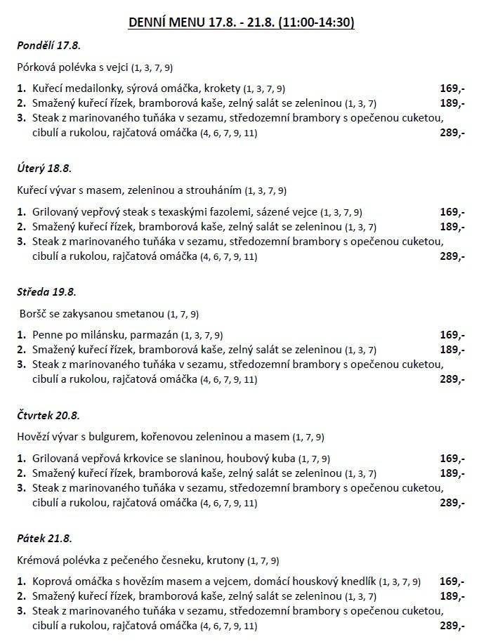 Menu je ke stažení zde: denní menu 10.8-14.8.pdf Další informace a rezervace: www.trirybi.cz https://www.facebook.com/profile.php?id=61578100683514