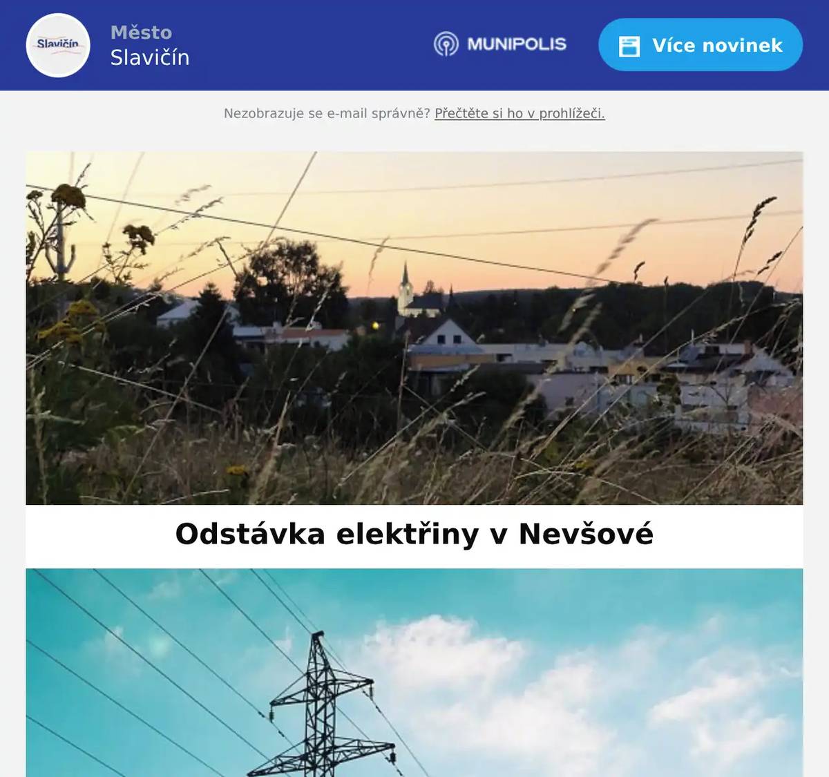 Společnost EG.D., a. s., provozovatel distribuční soustavy, oznamuje přerušení dodávky elektřiny v dne 19. srpna 2026 v době od 7:30 do 15:00 hodin v části obce Nevšová. Zpráva o odstávce