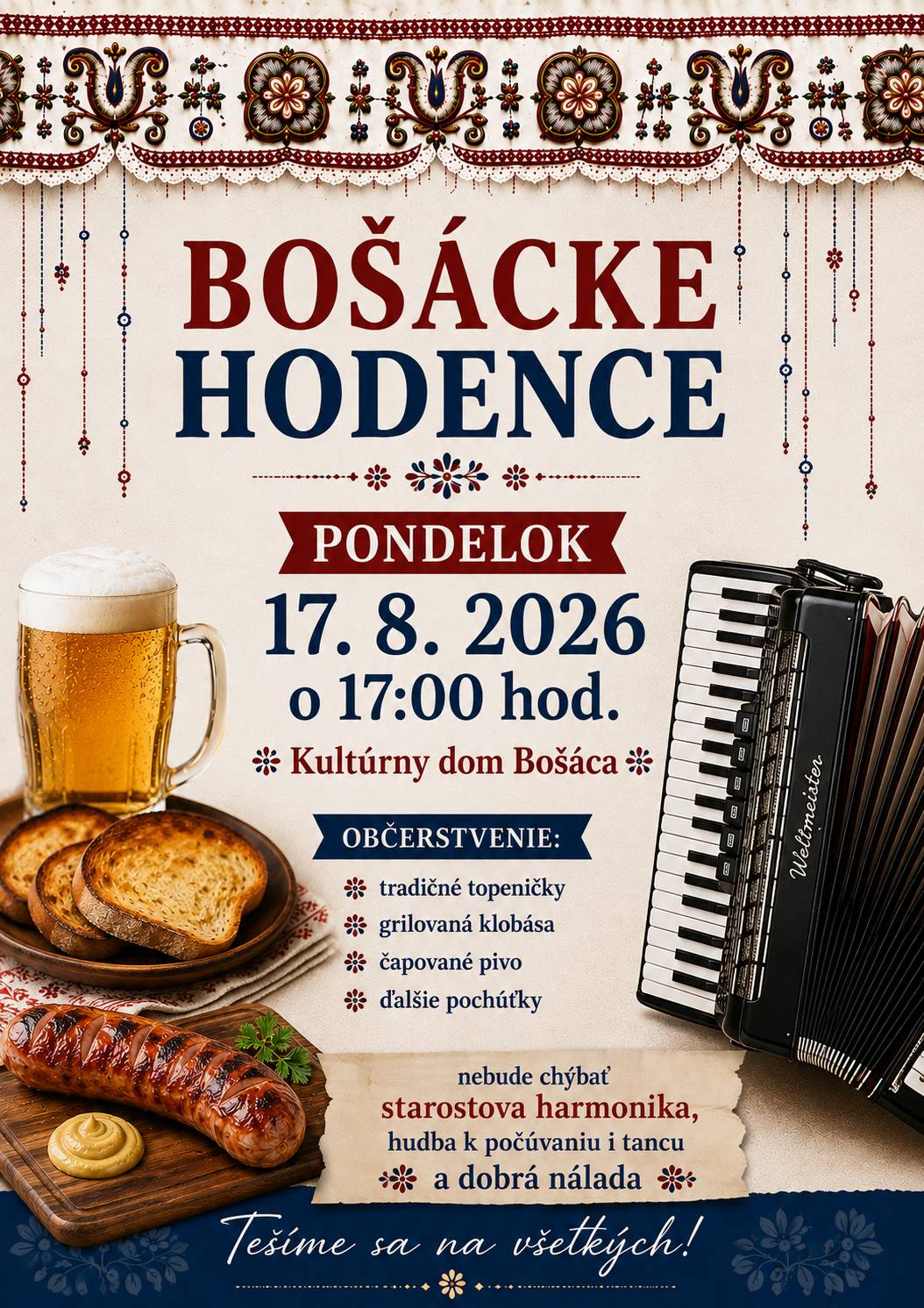 Pozývame všetkých, príďte si posedieť, porozprávať sa, zabaviť sa, skrátka stráviť príjemné chvíle s kamarátmi a susedmi. Počasie je dnes proti nám, ale my sme tu pre Vás ❤️