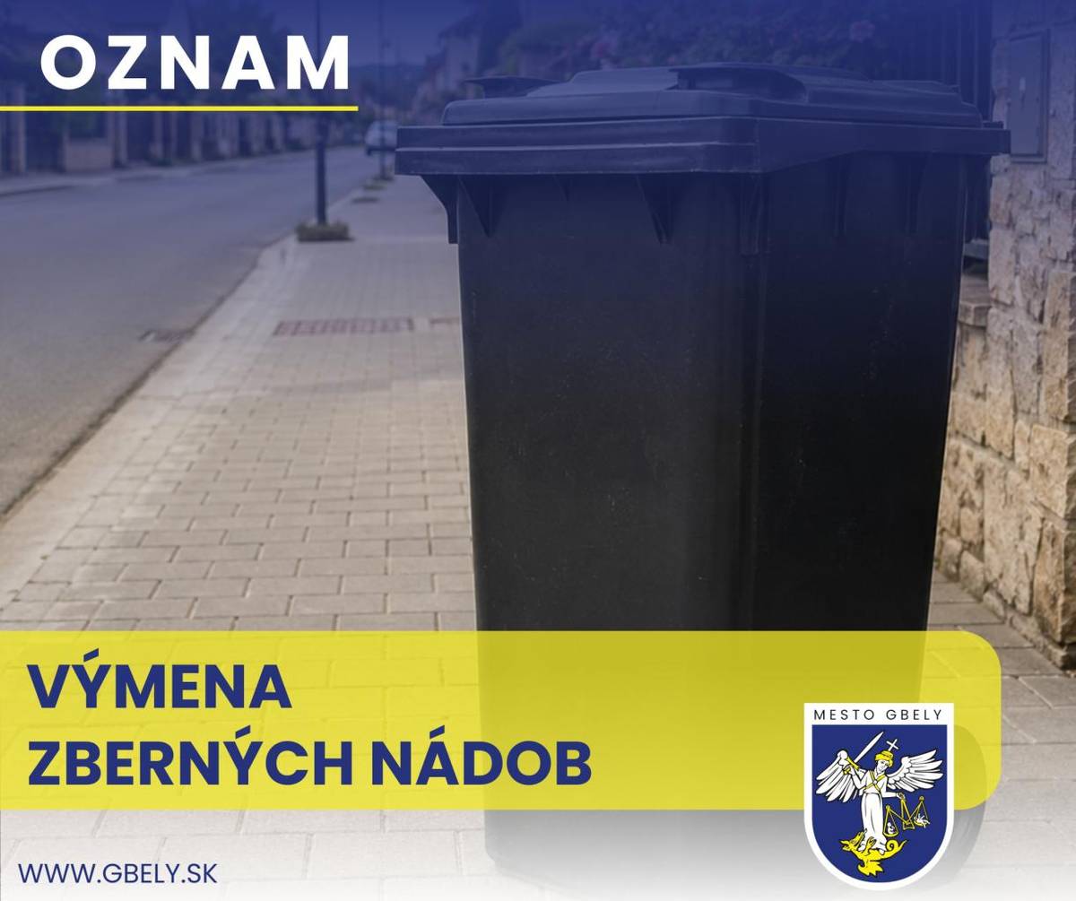 Vážení občania,    V súvislosti s plánovaným monitorovaním množstva vzniknutého komunálneho odpadu v jednotlivých nádobách, pristúpilo mesto k zaobstaraniu nových zberných nádob na komunálny odpad, na ktorých je umiestnený elektronický čip slúžiaci na toto monitorovanie.