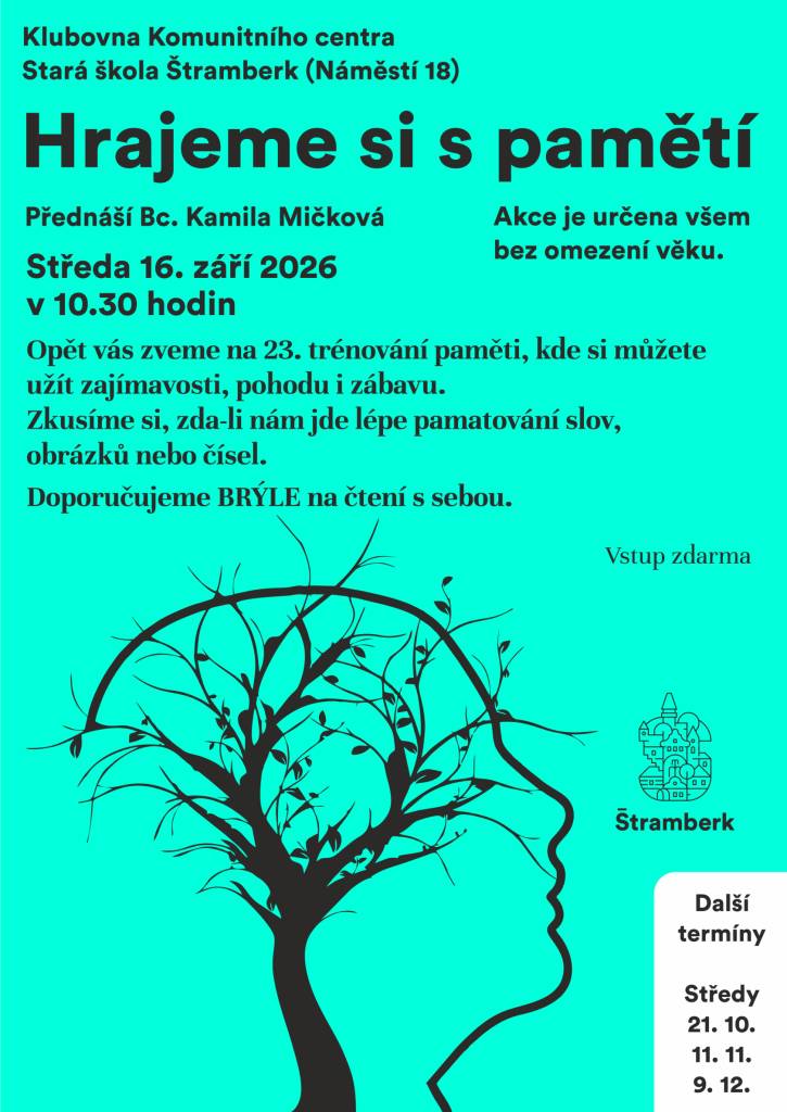 Akce je určena všem bez omezení věku.    Vstup zdarma.