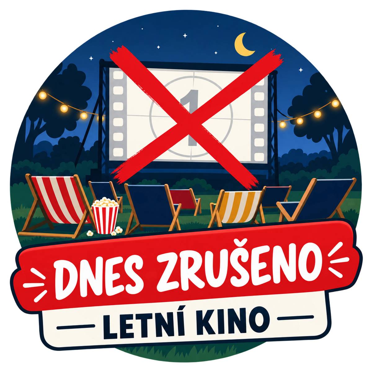 Oznamujeme, že dnešní promítání Letního kina je z důvodu deštivého počasí zrušeno. Děkujeme za pochopení.