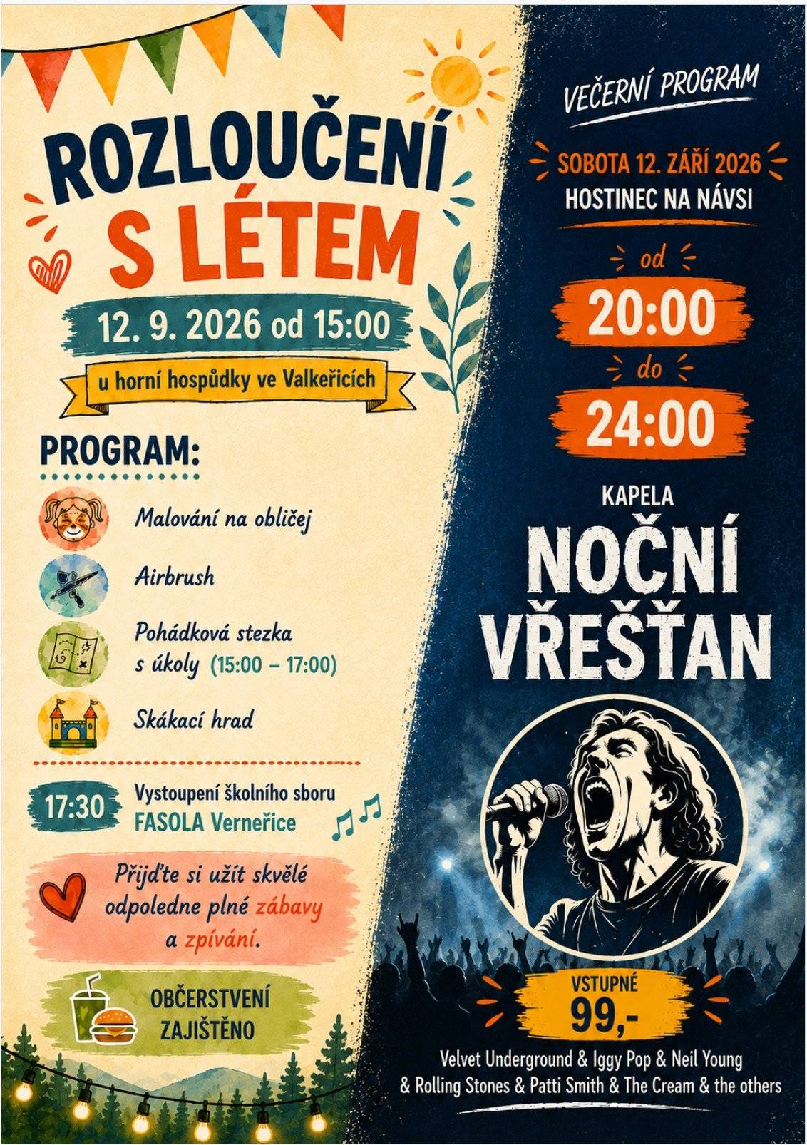 V přiloženém dokumentu naleznete pozvánku na rozloučení s létem, které se bude konat v Hospůdce Na Návsi 12.9.2026.